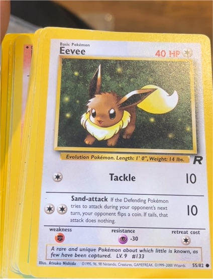 2000 Pokemon Team Rocket #55 Eevee — front