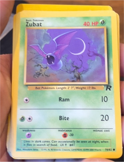 2000 Pokémon Team Rocket #70 Zubat — front