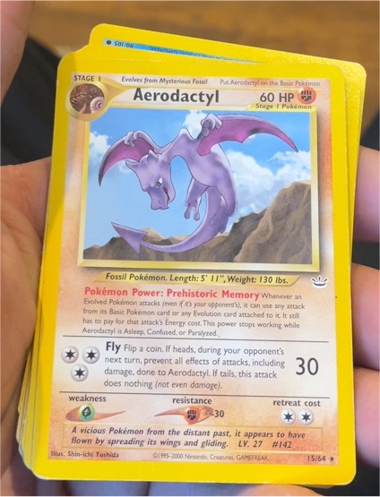 2001 Pokémon Neo Revelation #15 Aerodactyl — front