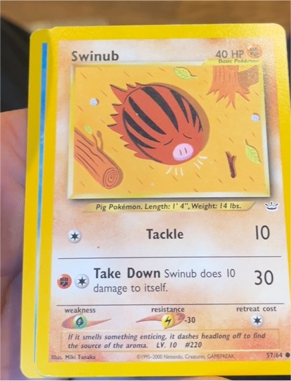 2000 Pokémon Neo Revelation #57 Swinub — front