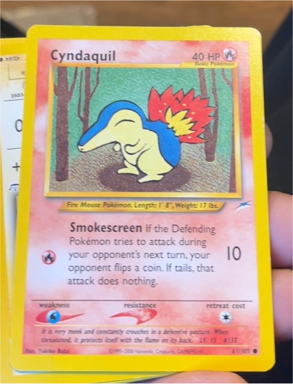 2002 Neo Destiny #61 Cyndaquil — front