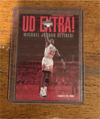 1999 Upper Deck UD Extra #UDX Michael Jordan Retires — front