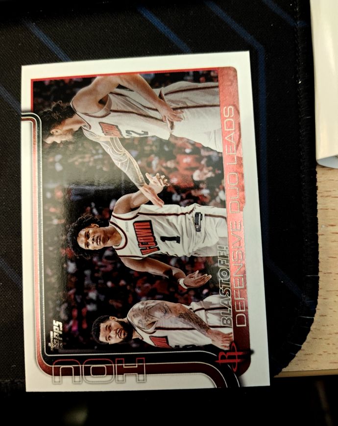 2025 Topps Blastoff! Defensive Duo Leads Gold #297 Houston Rockets — front