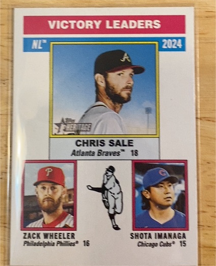 2024 Topps Heritage #199 NL Victory Leaders Chris Sale — front