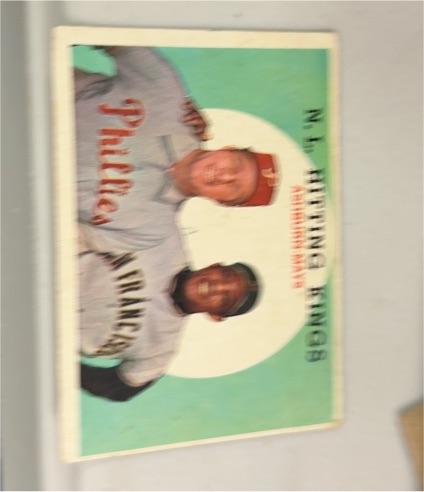 1959 Topps #317 N.L. Hitting Kings Willie Mays Richie Ashburn — front