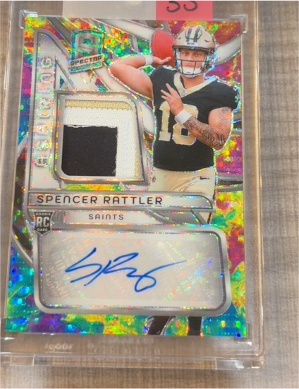 2024 Panini Spectra #APA-SRR Spencer Rattler Aspiring Patch Autograph Rookie Card — front