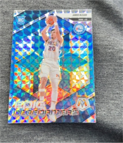 2024-25 Panini Mosaic #13 Jared McCain Epic Performers Mosaic Prizm — front