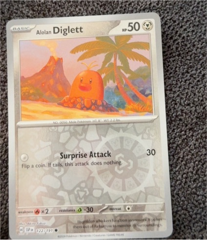 2022 Pokémon SV08: Surging Sparks #122 Alolan Diglett — front