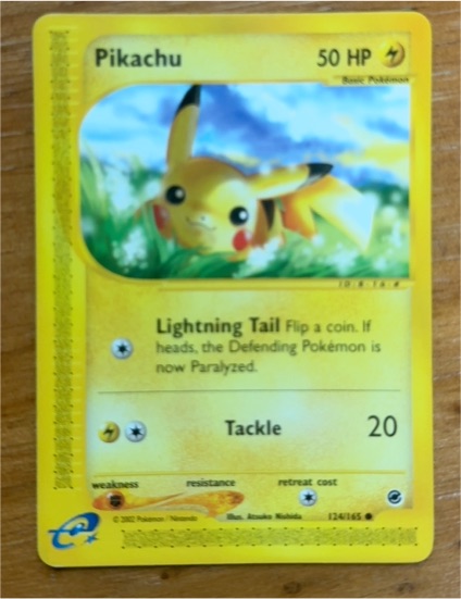 2002 Pokémon Expedition #124 Pikachu — front
