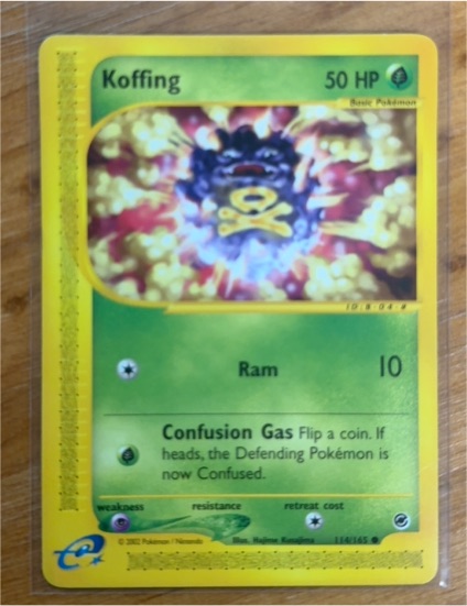 2002 Pokémon Expedition #114 Koffing — front