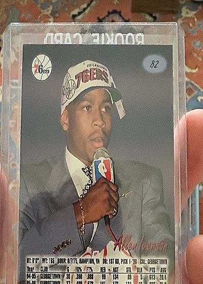 1996 Hoops #82 Allen Iverson Rookie — front