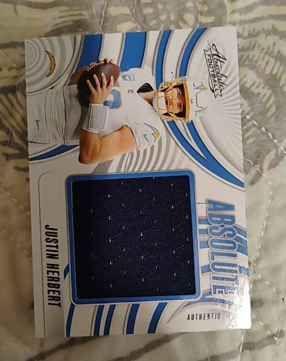 2025 Panini Absolute Authentic Jumbo Patch Justin Herbert — front