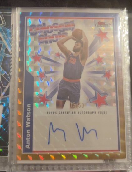 2024-25 Topps Finest #BSA-AW Anton Watson Colossal Shots Autographs Geometric — front