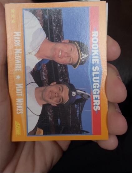 1988 Score #648 Mark McGwire, Matt Nokes Rookie Sluggers — front