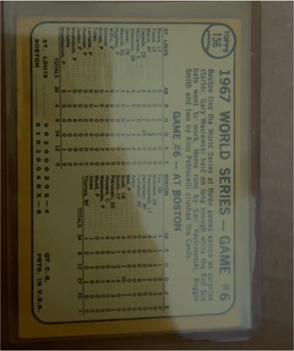 1967 Topps #156 1967 World Series Game 6 Boston Red Sox — front