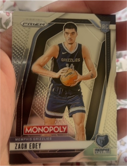 2024-25 Panini Prizm Monopoly #24 Zach Edey Rookie Memphis Grizzlies — front