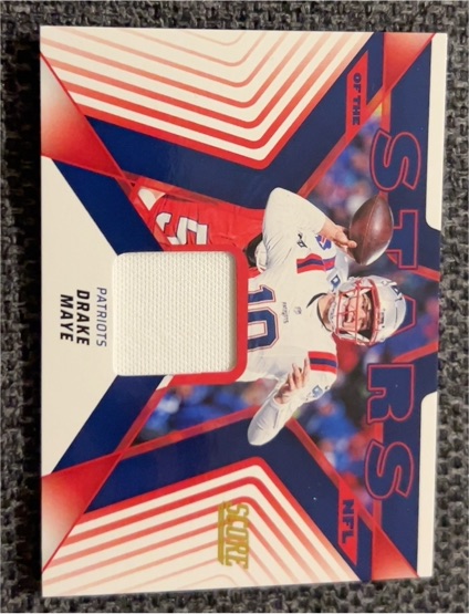 2025 Panini Score Stars of the NFL Jersey Patch #SMJ-DMY Drake Maye — front
