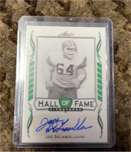 2021 Leaf Signature Hall of Fame Signatures #HOF-JDL Joe DeLamielleure — front