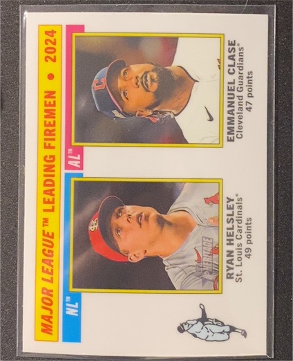 2025 Topps Heritage #205 Major League Leading Firemen Emmanuel Clase / Ryan Helsley — front