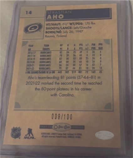 2022-23 O-Pee-Chee Retro #14 Sebastian Aho — front
