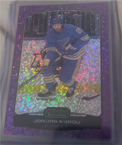 2022-23 O-Pee-Chee Platinum #? Jordan Kyrou Violet Pixels — front