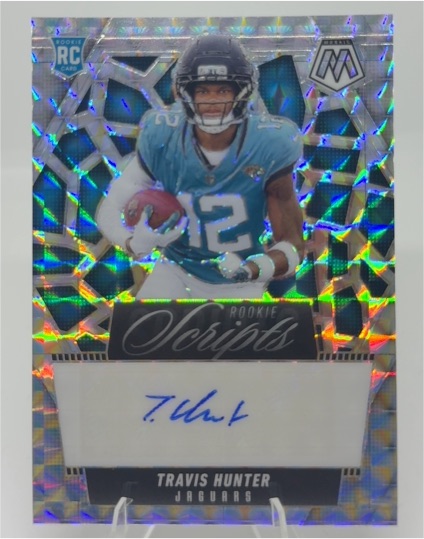 2025 Panini Mosaic Rookie Scripts #RS-THR Travis Hunter — front