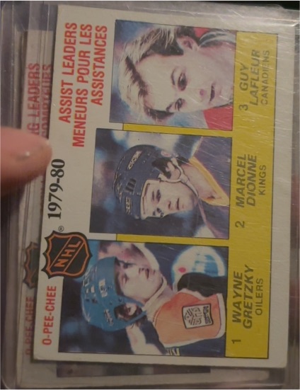 1980-81 O-Pee-Chee #162 Wayne Gretzky / Marcel Dionne / Guy Lafleur Assist Leaders — front