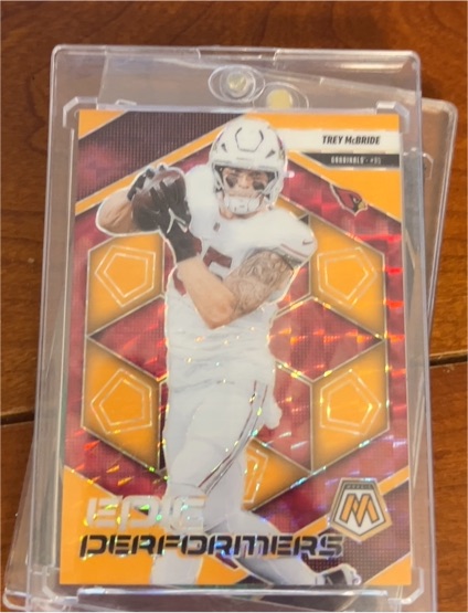 2025 Panini Mosaic #10 Trey McBride Epic Performers Orange Fluorescent — front