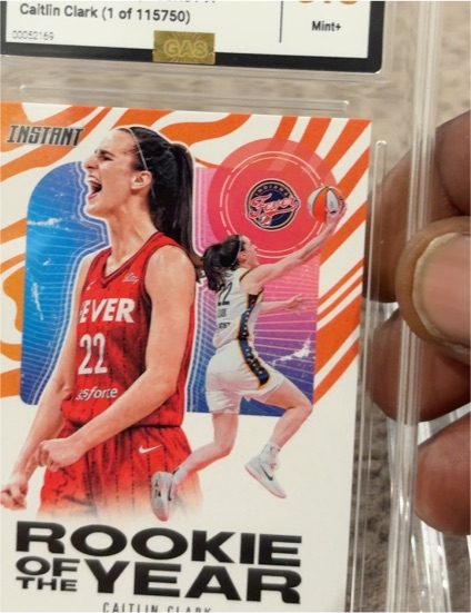 2024 Panini Instant WNBA Rookie of the Year CCROY Caitlin Clark — front