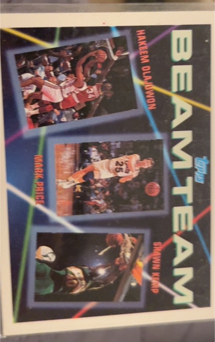 1992-93 Topps #5 Hakeem Olajuwon / Mark Price / Shawn Kemp Beam Team — front