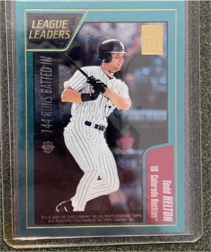 2001 Topps #393 League Leaders Todd Helton — front