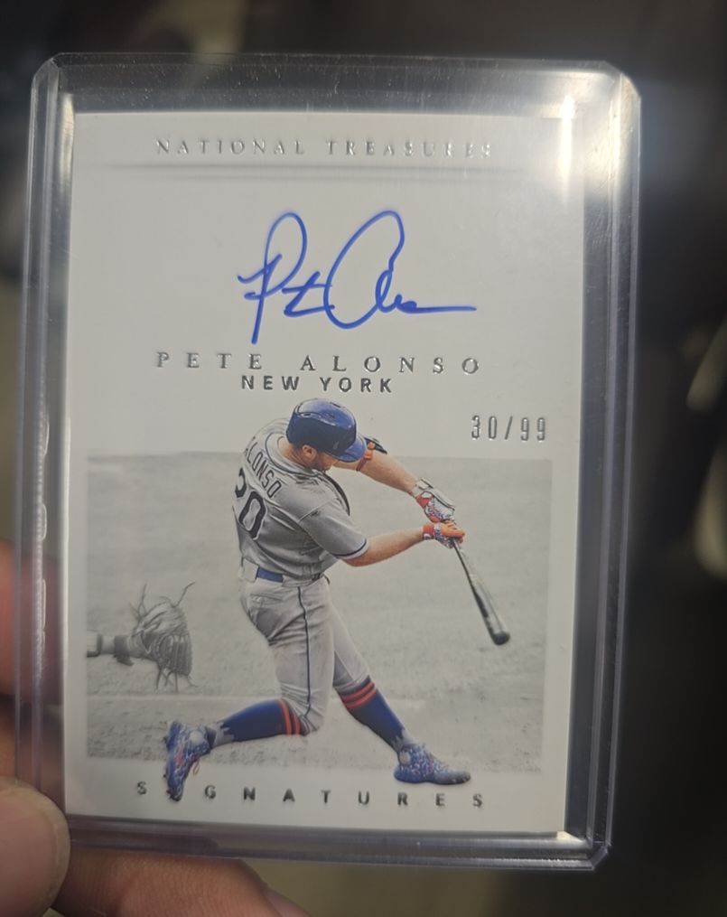 2021 Panini National Treasures Retro Signatures #RS-PA Pete Alonso — front