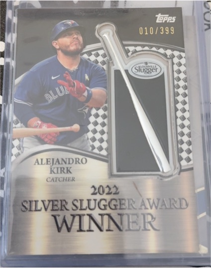 2023 Topps #SSP-AK Alejandro Kirk 2022 Silver Slugger Award Winner Patch #/399 — front
