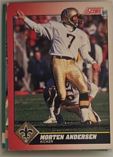 1991 Score #166 Morten Andersen — front
