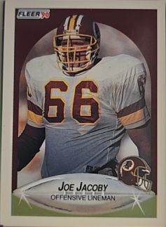 1990 Fleer #157 Joe Jacoby Washington Redskins — front