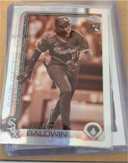 2025 Topps Chrome #3 Brooks Baldwin Sepia Refractor Rookie Card — front