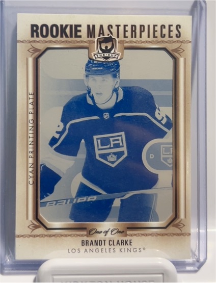 2022-23 Upper Deck The Cup Rookie Masterpieces Cyan Printing Plate #Brandt Clarke — front