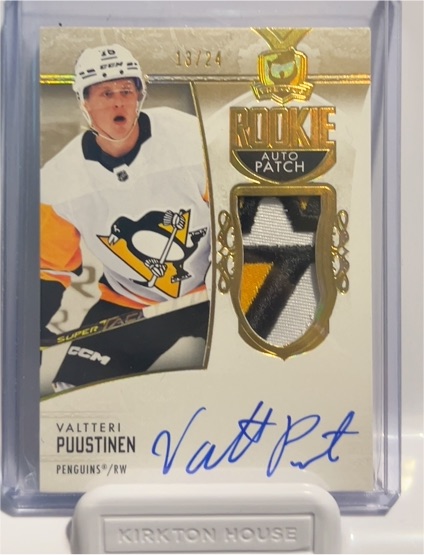 2022-23 Upper Deck The Cup Rookie Patch Auto #249 Valtteri Puustinen — front
