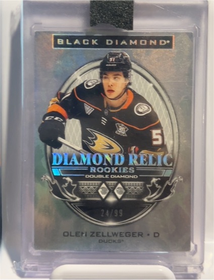 2024-25 Upper Deck Black Diamond Diamond Relic Rookies Double Diamond #24/99 Oleh Zellweger — front