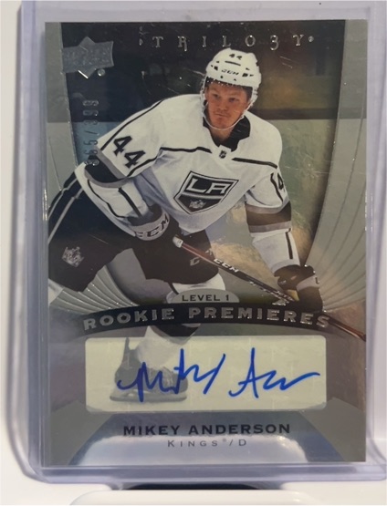 2020-21 Upper Deck Trilogy #68 Mikey Anderson Level 1 Rookie Premieres Auto /399 — front