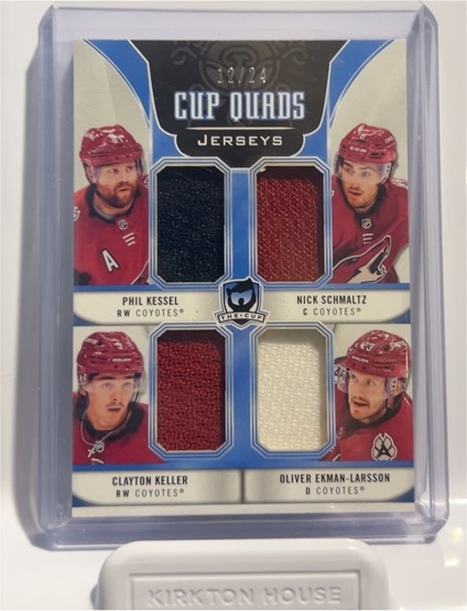 2019-20 Upper Deck The Cup Cup Quads Jerseys #24 Phil Kessel Nick Schmaltz Clayton Keller Oliver Ekman-Larsson — front