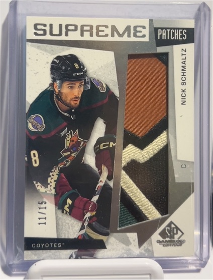 2020-21 Upper Deck SP Game Used Supreme Patches #SP-NS Nick Schmaltz — front