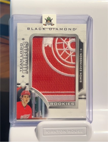 2023-24 Upper Deck Black Diamond #RTL-SE Simon Edvinsson Rookie Team Logo Jumbo Patch — front