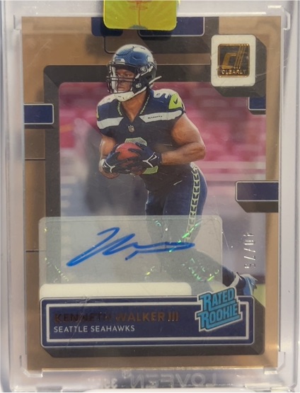 2022 Panini Donruss Clearly #68 Kenneth Walker III Rated Rookie Autograph — front