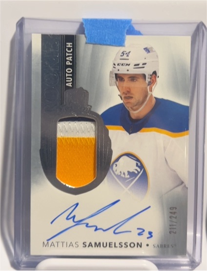 2021-22 Upper Deck The Cup #109 Mattias Samuelsson Rookie Patch Auto — front