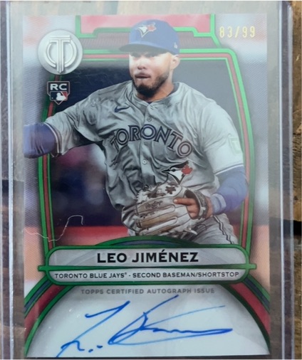 2025 Topps Tribute #TA-LJ Leo Jiménez — front