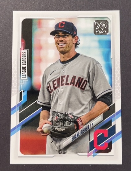 2021 Topps #90 Shane Bieber Cleveland Indians League Leaders — front