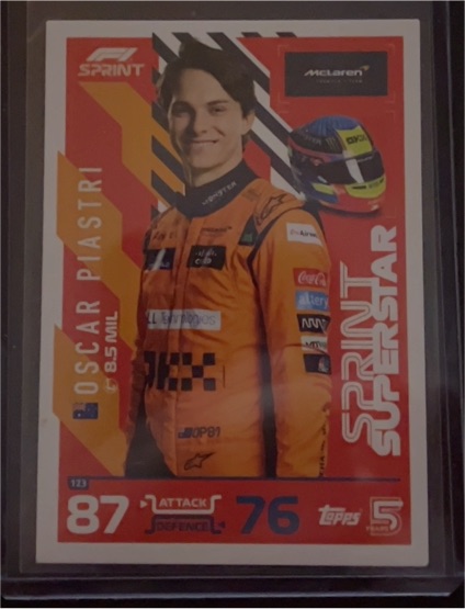 2024 Topps Turbo Attax #123 Oscar Piastri — front