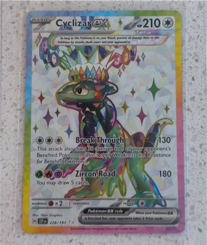 2024 Pokémon TCG SV08: Surging Sparks #228 Cyclizar ex — front