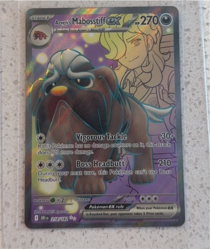 2025 Pokemon TCG SV10 #218 Arven's Mabosstiff ex — front